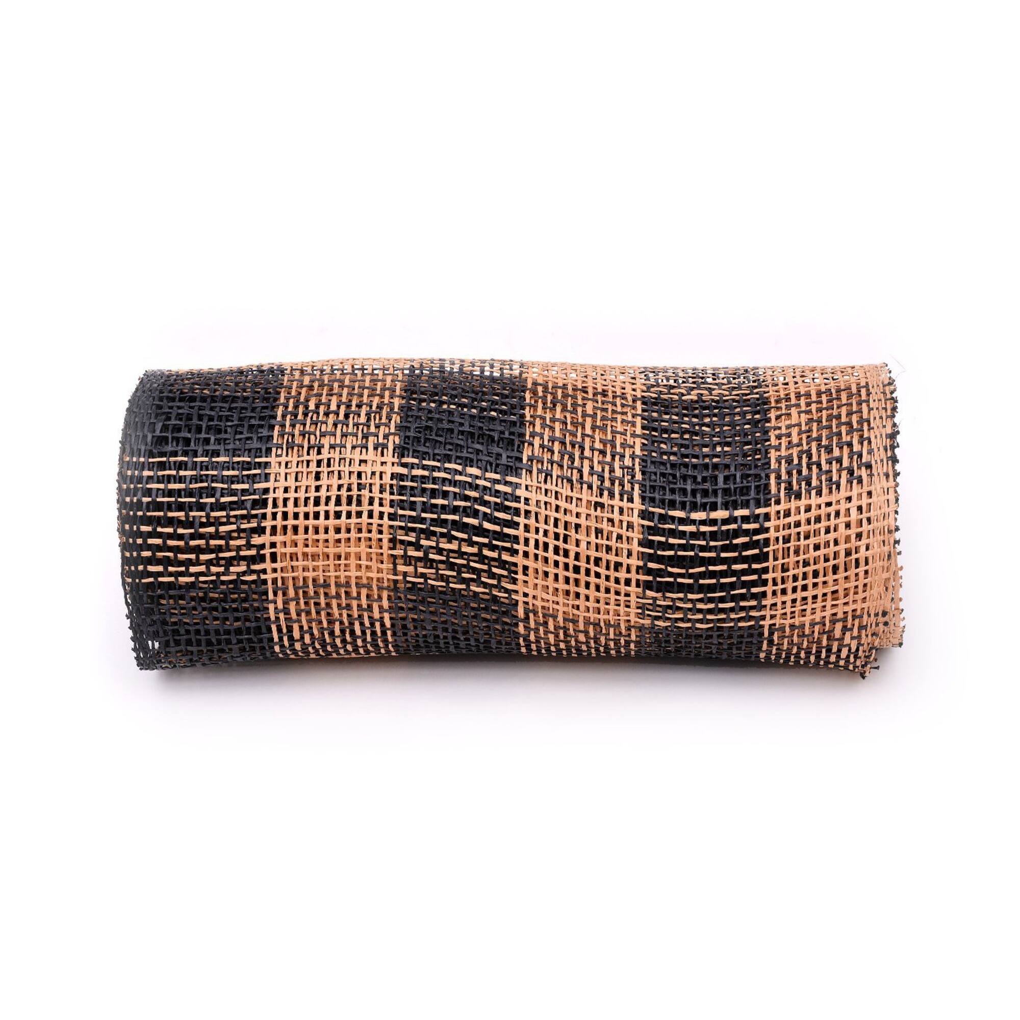 10" x 19ft. Black & Natural Plaid Poly Burlap Mesh by Celebrate It™